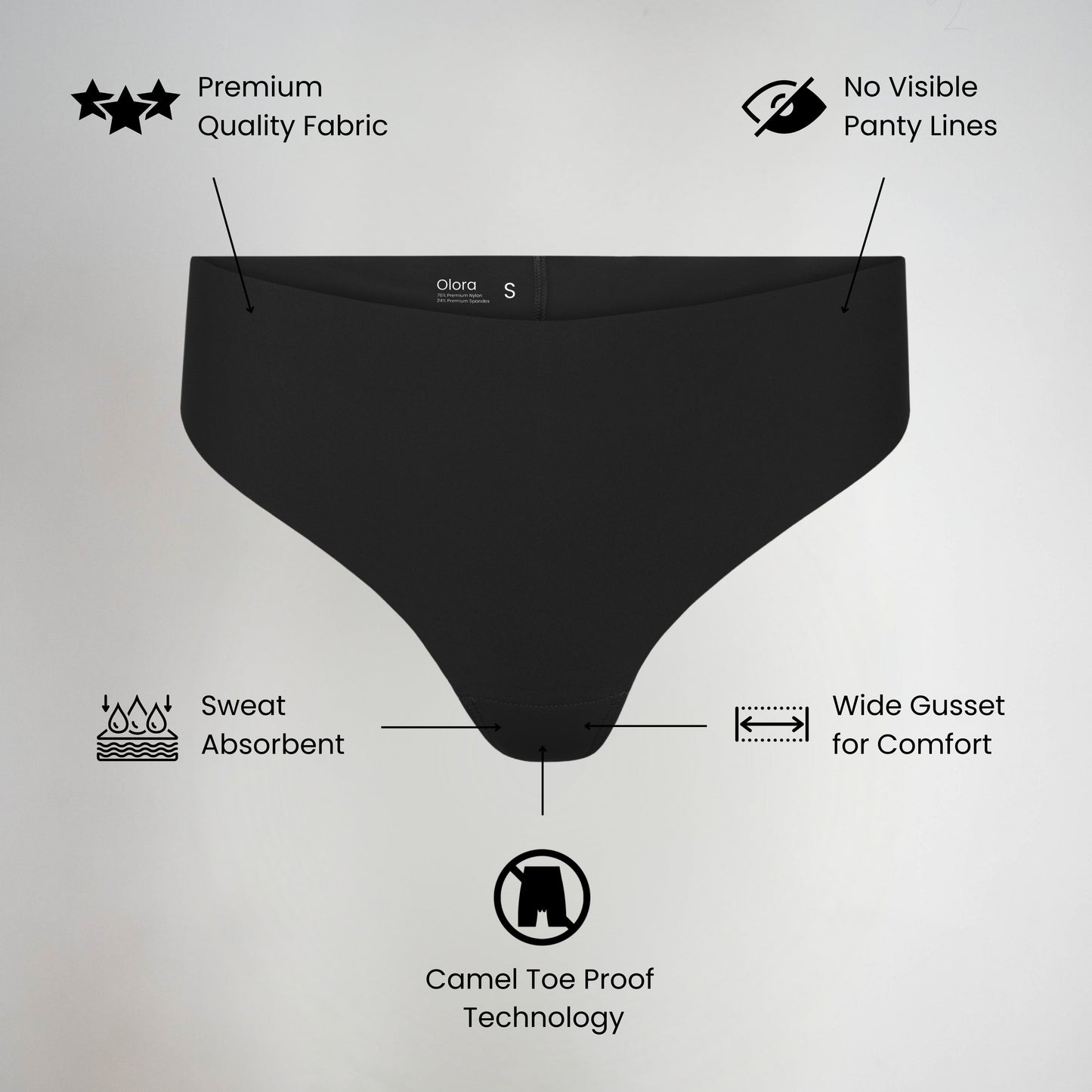 Vera™ Olora Invisible Camel Toe Thong High Rise