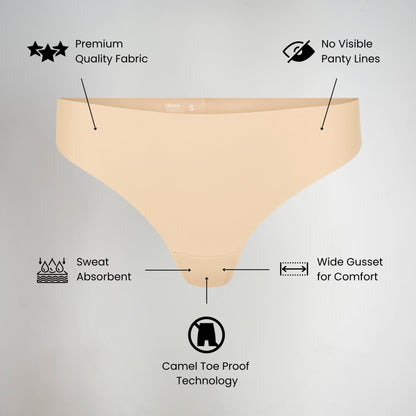 Vera™ Olora Invisible Camel Toe Thong Mid Rise