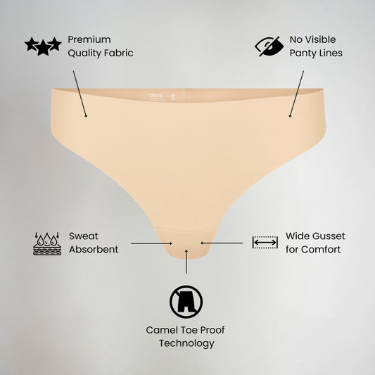 Vera™ Olora Invisible Camel Toe Thong Mid Rise