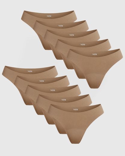 Vera’s Seamless Leakproof Thongs (10-Pack)
