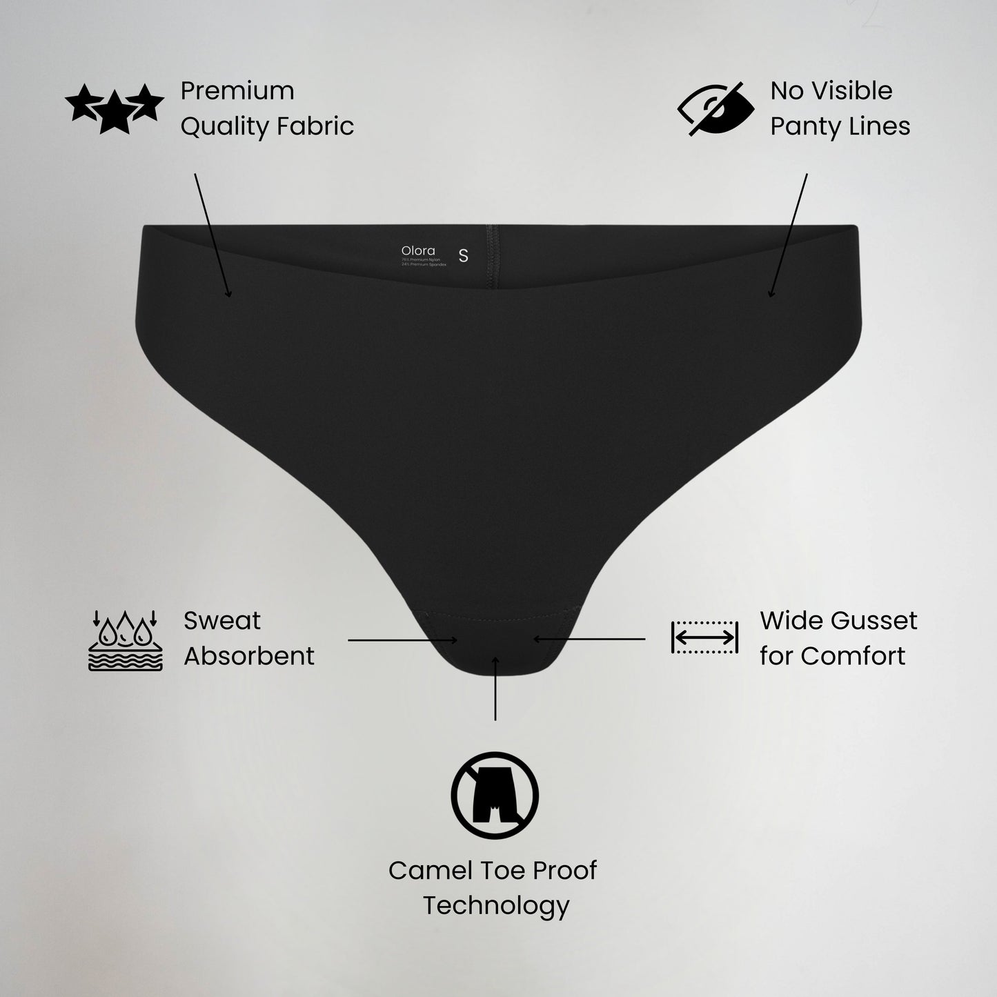 Vera™ Olora Invisible Camel Toe Thong Mid Rise