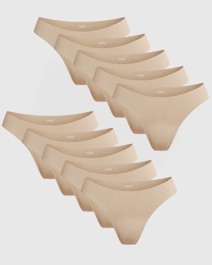 Vera’s Seamless Leakproof Thongs (10-Pack)