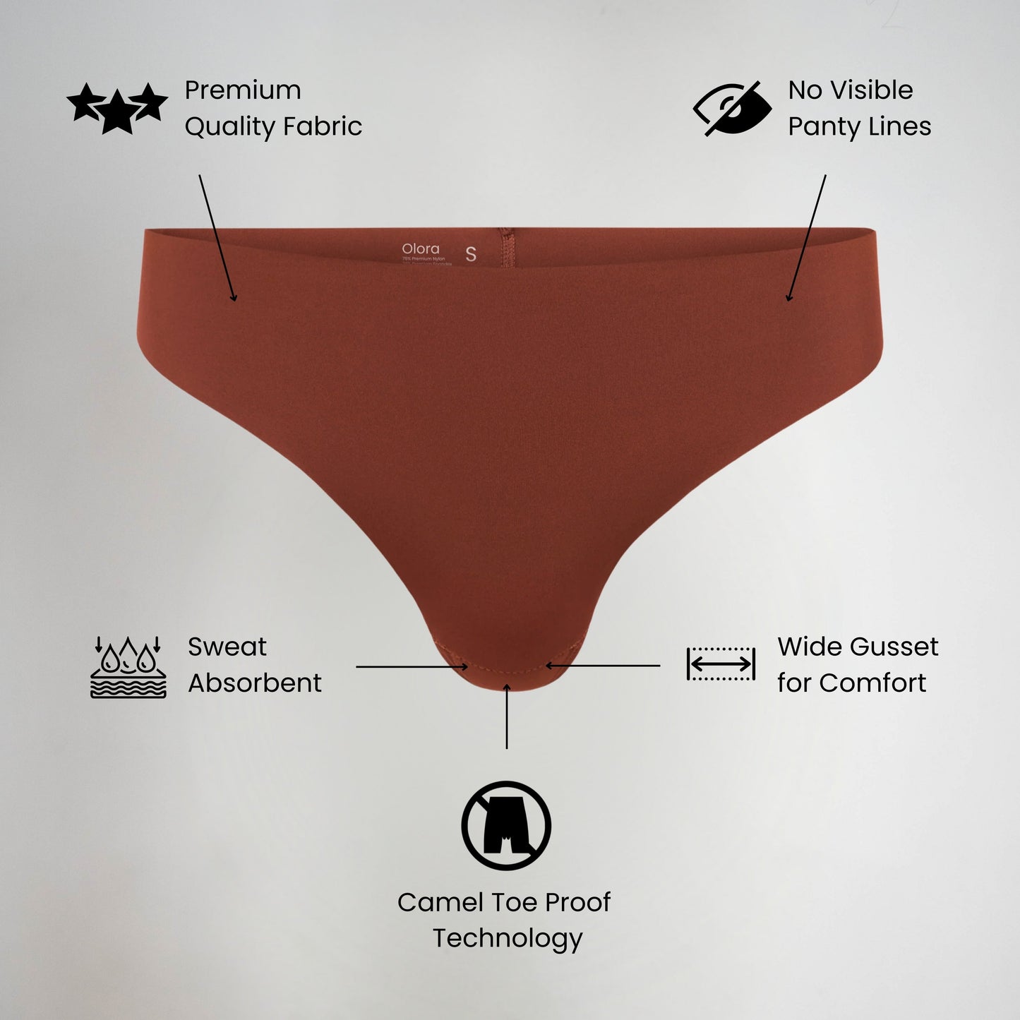 Vera™ Olora Invisible Camel Toe Thong Mid Rise