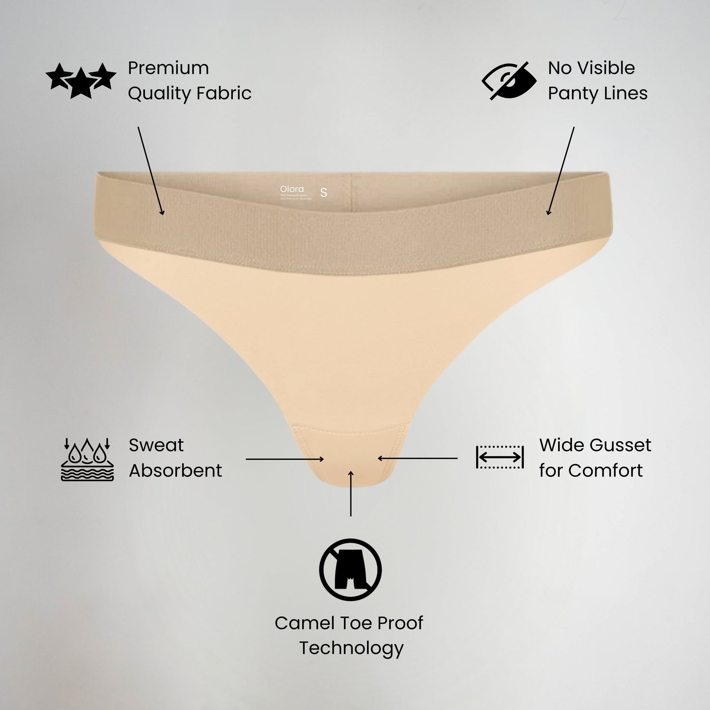 Vera™ Olora Invisible Camel Toe Thong Low Rise