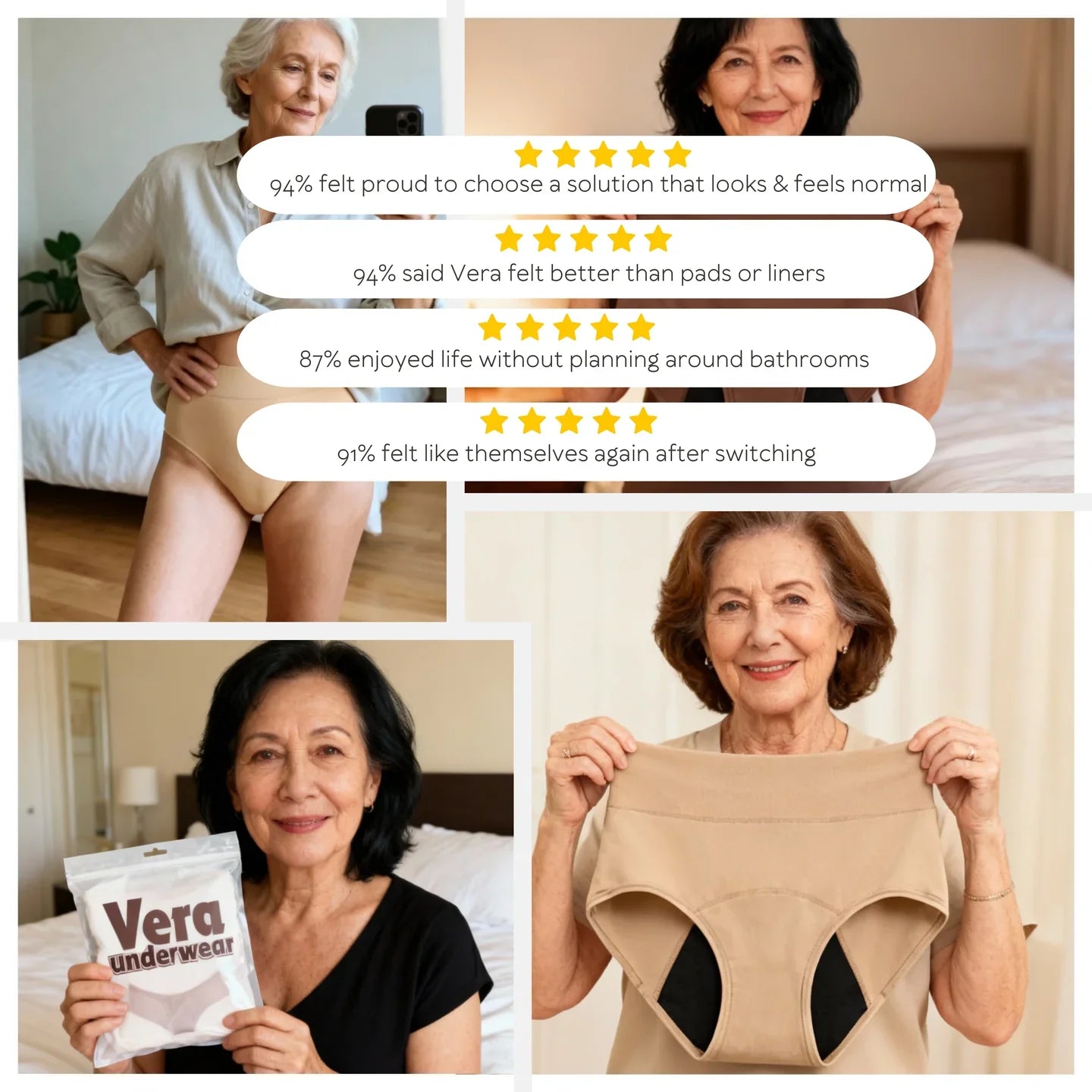 VERA© | Elegant Leakproof Underwear (5-Pack)