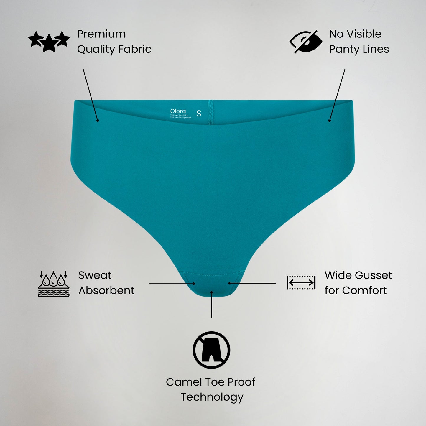 Vera™ Olora Invisible Camel Toe Thong High Rise