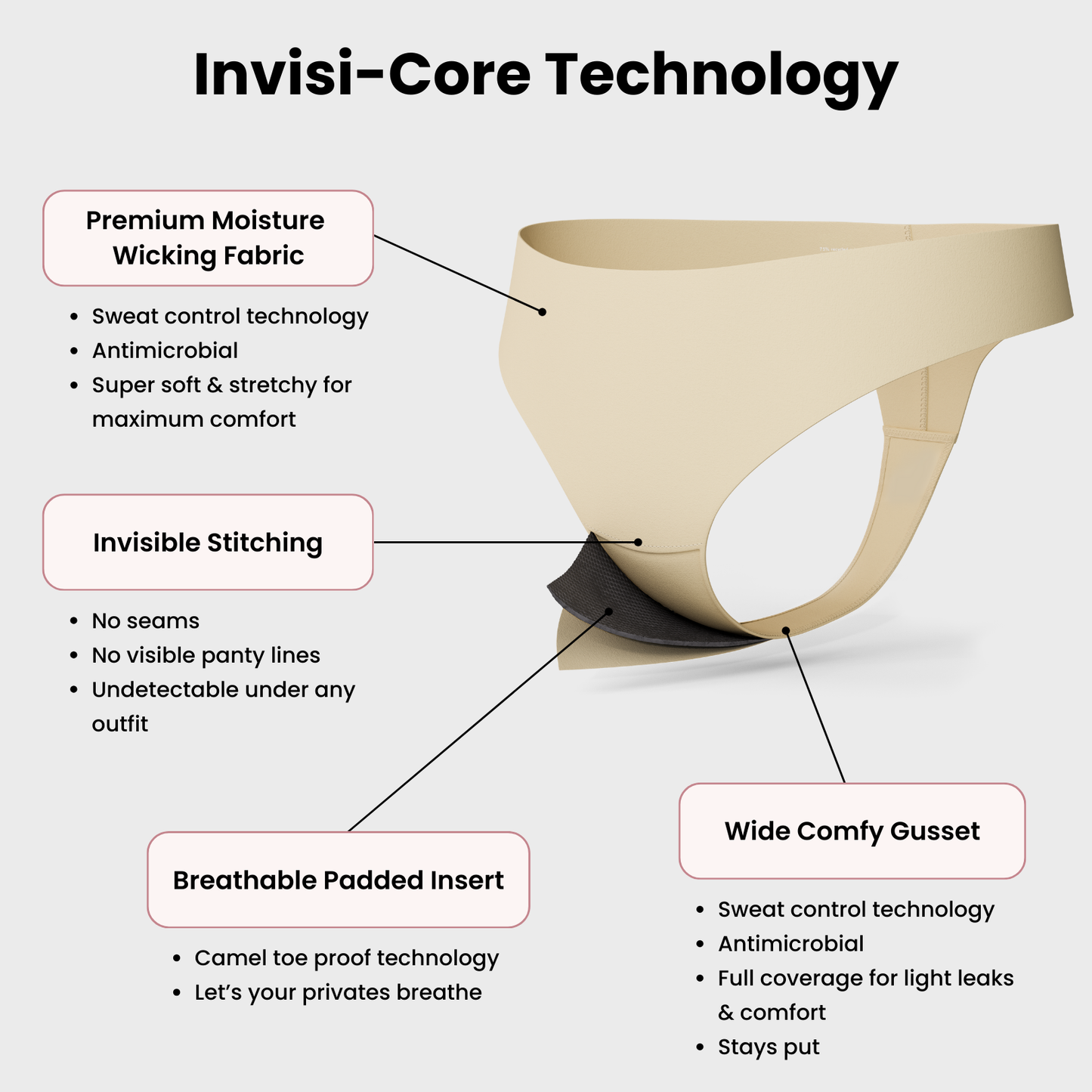 Vera™ Olora Invisible Camel Toe Thong Low Rise