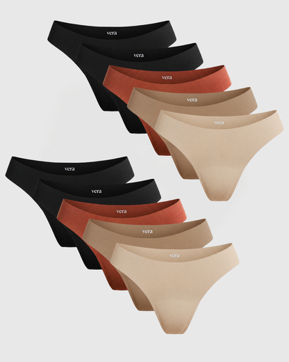 Vera’s Seamless Leakproof Thongs (10-Pack)