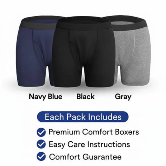 Vera™ Men’s Ultra Absorbent Incontinence Boxer Briefs – Leak-Proof, Washable & 100ML Protection for All-Day Confidence (3-packs)